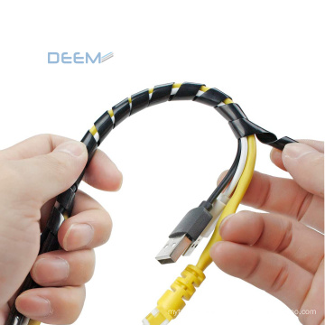 DEEM Reusable and cuttable PE material spiral wrapping band for cable management